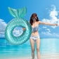 Blue mermaid tail swimming ring with scalloped scales and top fin