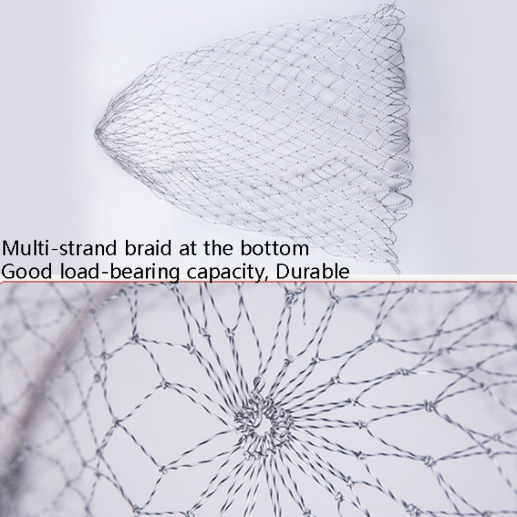 Fine mesh dip net with reinforced multi-strand braid at the bottom