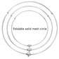 Foldable solid mesh circle net frame with three nested stainless hoops