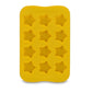 Yellow silicone ice cube mold tray with 12 star-shaped cavities