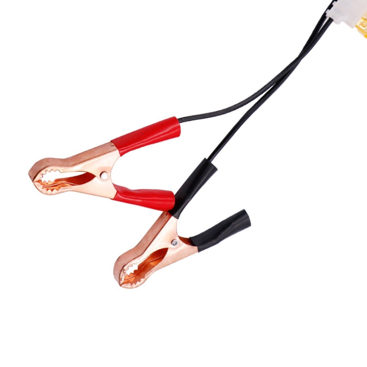Battery clamp set with red cables and copper alligator clips for OBD power tool