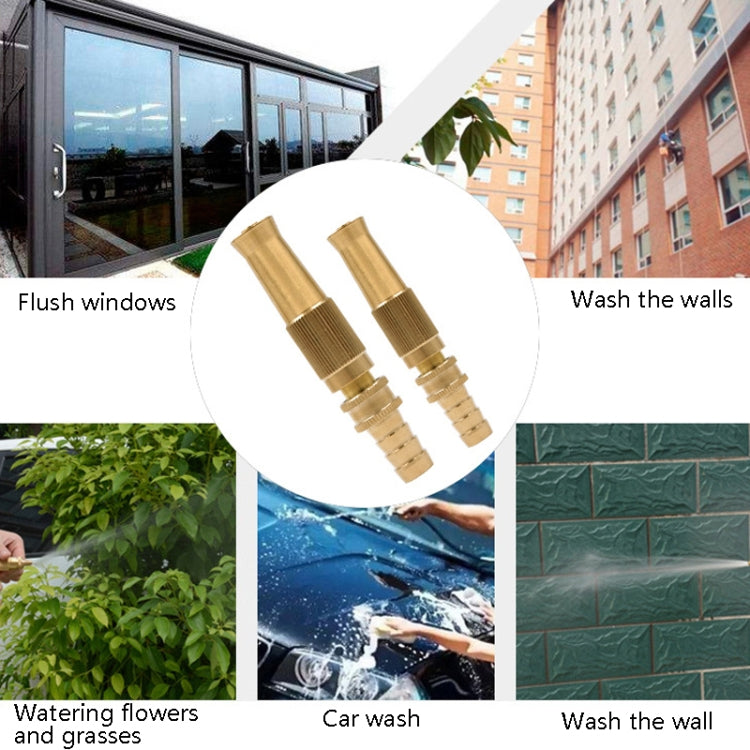 Brass sprinkler nozzles shown for car washing and wall watering