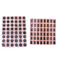 Two tire repair patch sheets: round and square layouts with orange borders