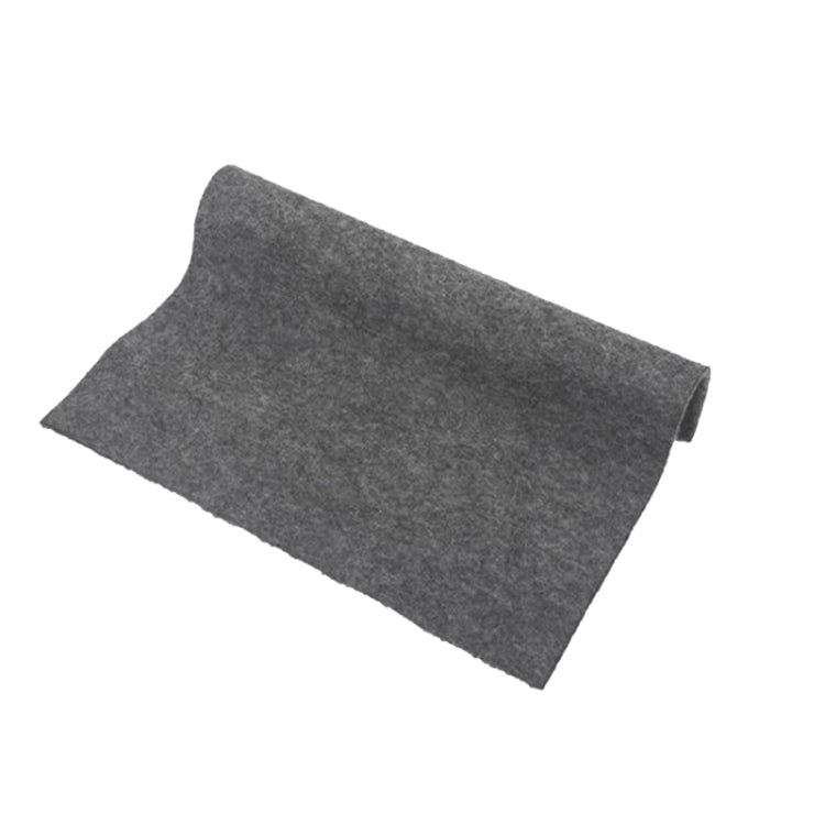 Gray felt car scratch repair cloth, rectangular folded piece.