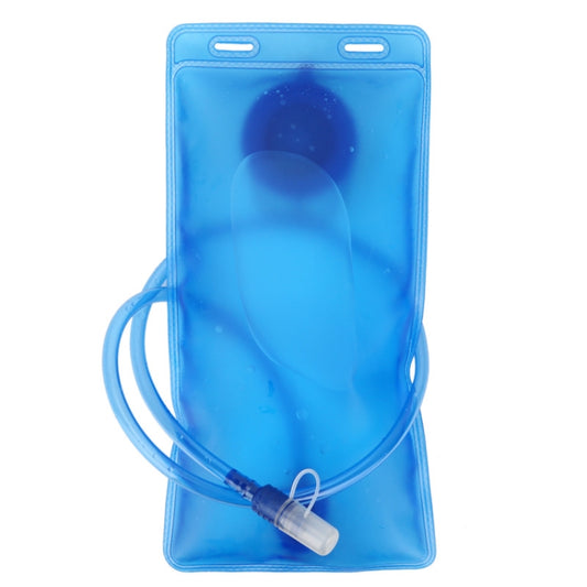 Blue 2L hydration water bag with hose and outlet nozzle