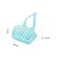 Adjustable snap-on sink storage hanging basket, light teal perforated drain tub