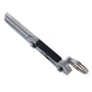Stainless steel folding mini scissors with keyring, black handle grip