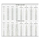 Swimwear size chart table listing fit sizes in inches and centimeters