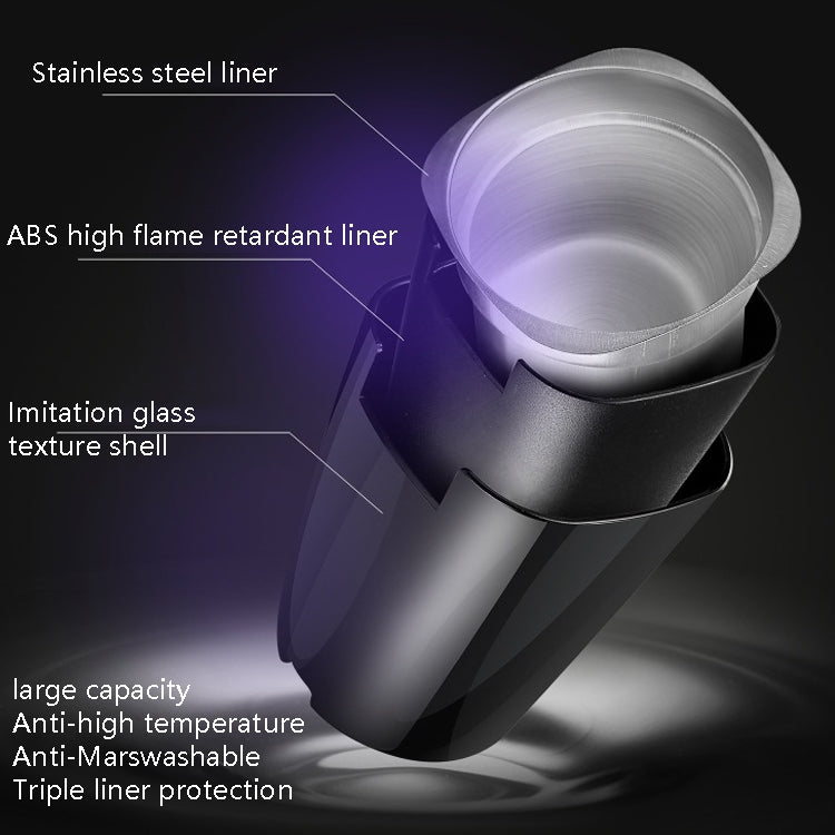 Car ashtray close-up showing layered protective liner and cup insert