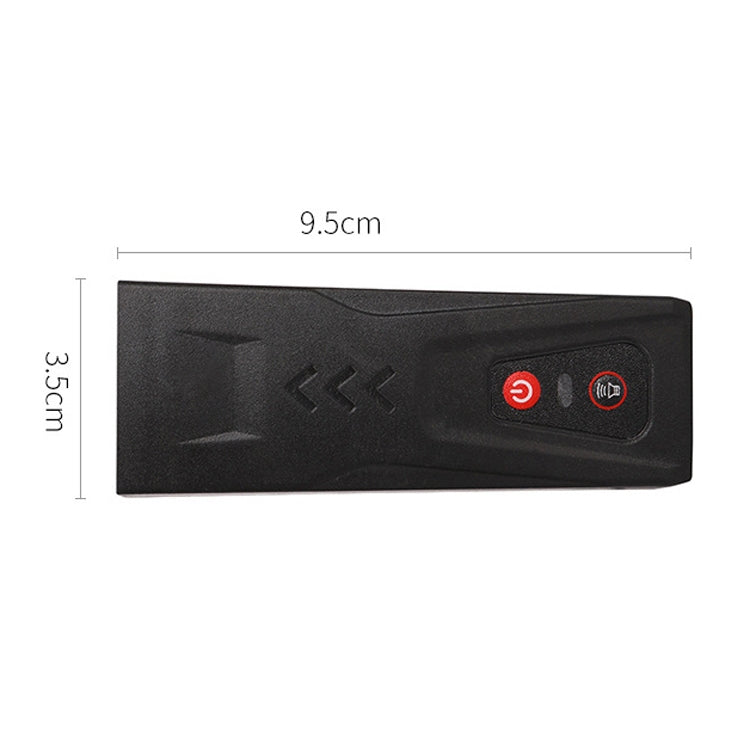Black bicycle speaker lamp housing with control icons
