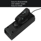 Black bicycle speaker and lamp with rubber strap mounting bracket