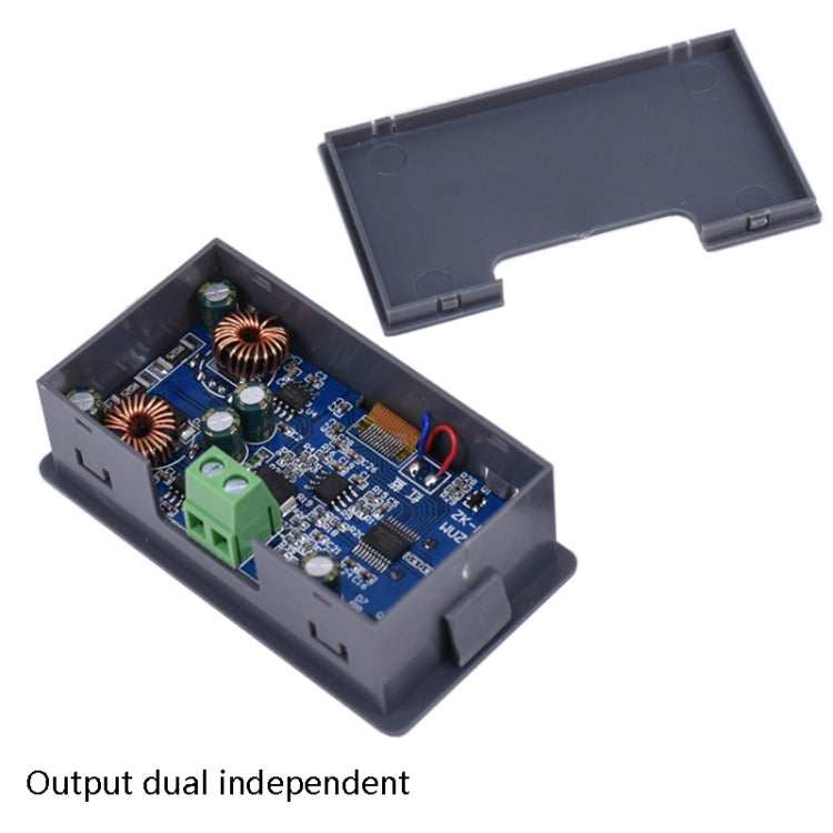 Car dual-USB voltage display module with internal circuit board exposed inside housing