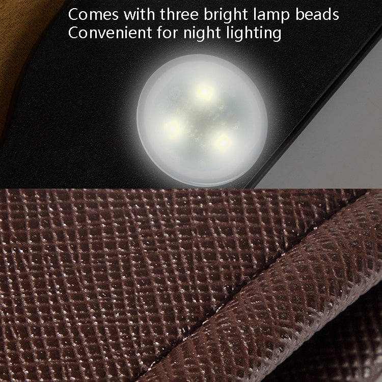 Car trash bag with three LED lamp beads glowing under the lid