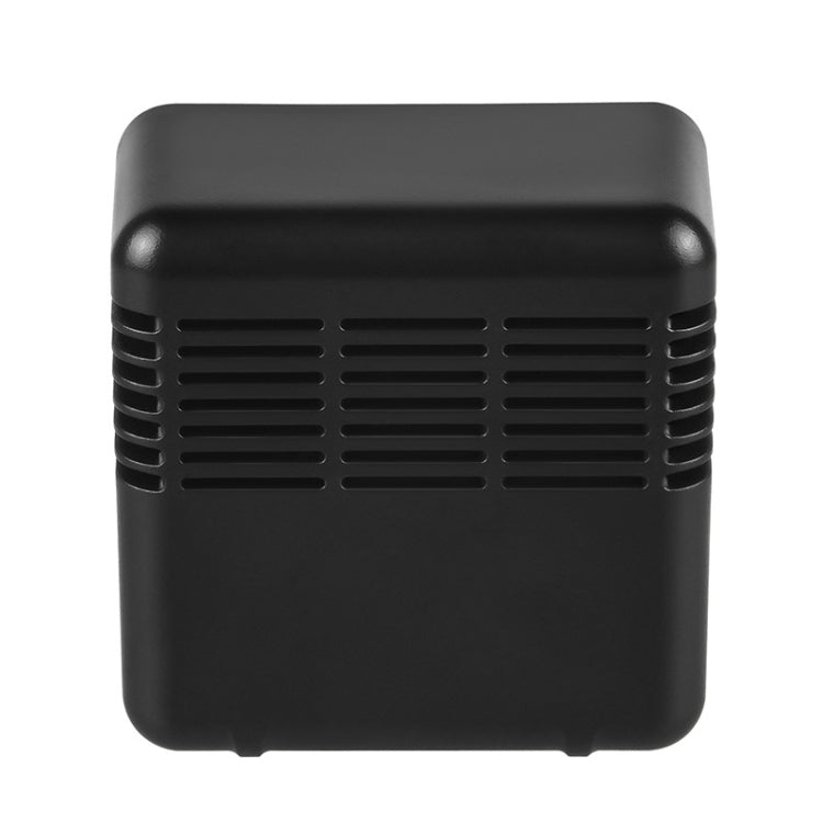 Portable air quality monitor back view with top and rear vent grille