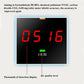Portable air quality monitor close-up display with red 0.5 and 1.6 readings