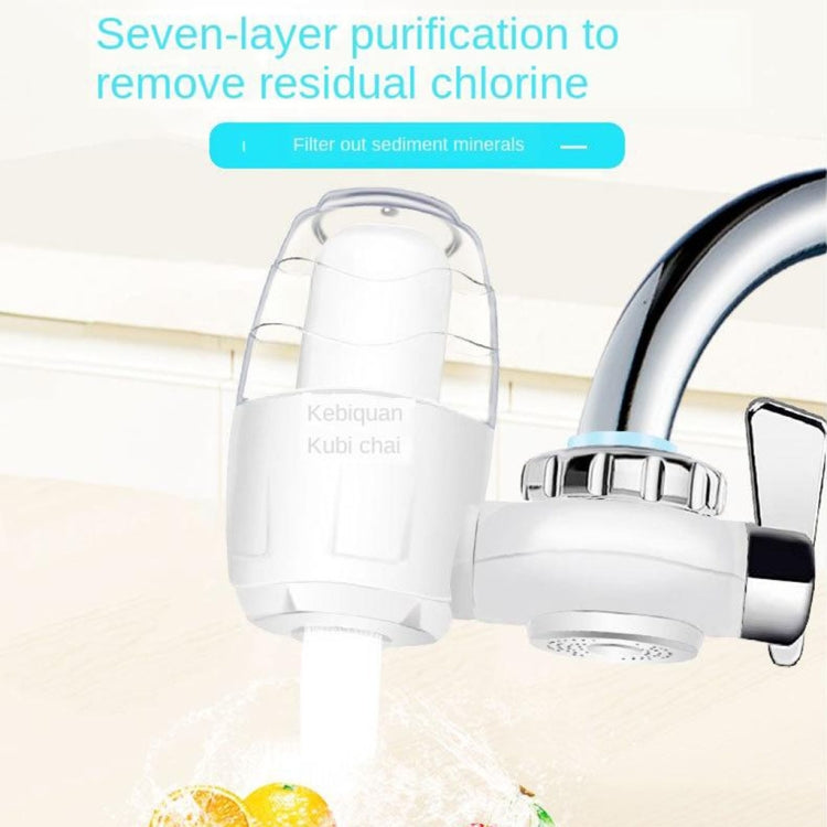 Kitchen faucet water purifier with white housing and seven-layer filtration system