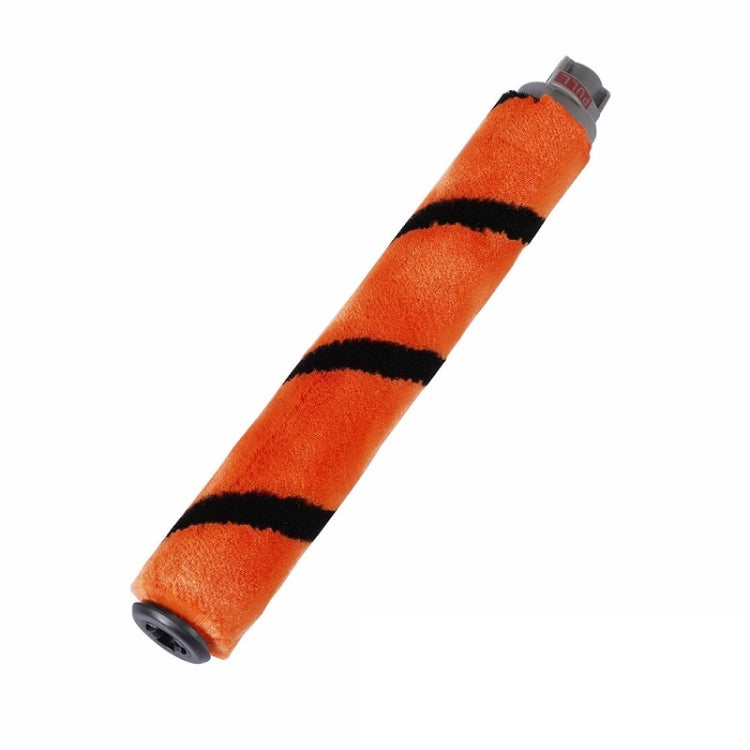 Orange roller brush with black stripes and gray end cap for vacuum replacement