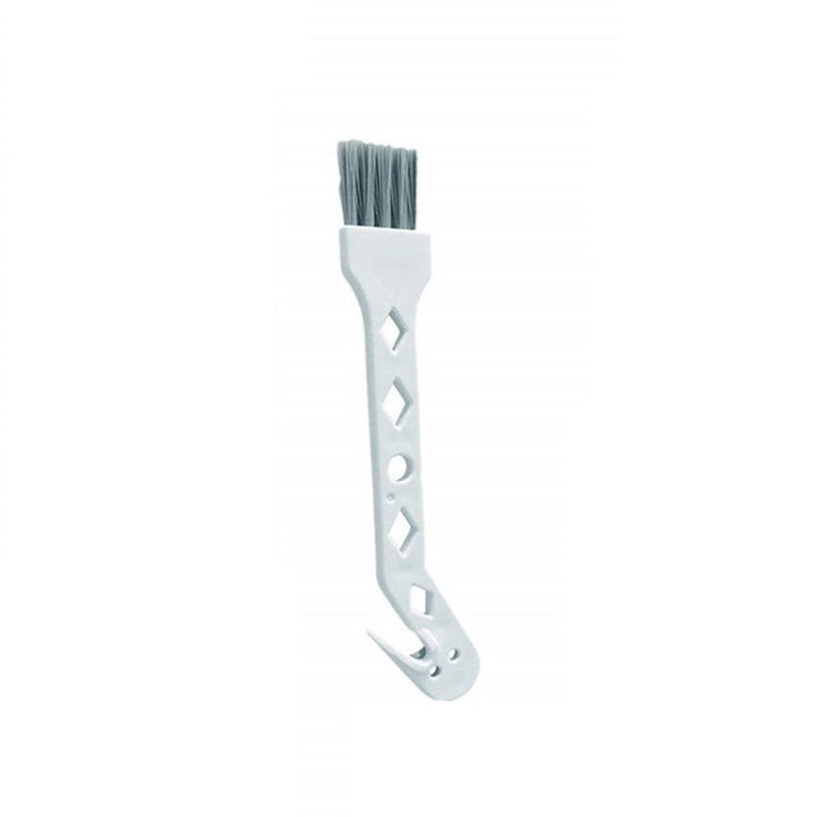 Small crevice cleaning brush attachment with gray bristles and white plastic head