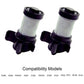 Two white filter cartridges with black clips for handheld vacuum replacement