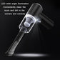 Black handheld vacuum cleaner with LED illumination around wide angle nozzle