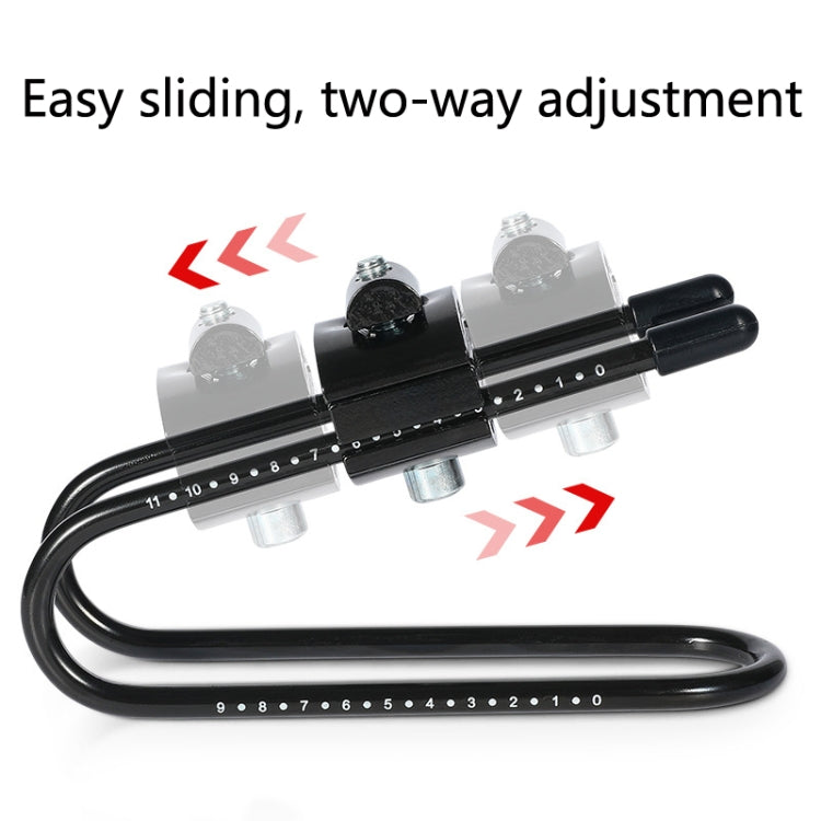 Bike seat bow shock mount with two-way adjustment slider and clamp