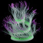 Fluorescent aquarium anemone decoration with purple-tipped tentacles and glowing green base