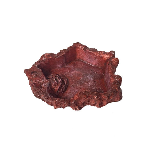 Red textured stone-look reptile bowl basin