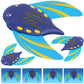 Devil fish pool toy set with one large and several small fish, blue and yellow