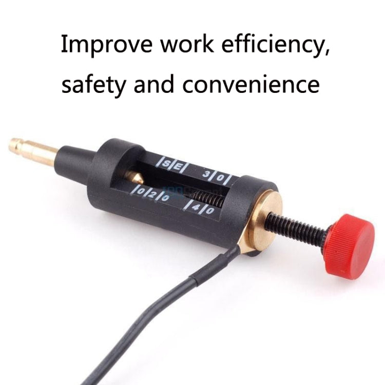 Spark plug test pen with red knob, brass connector, and black lead wire