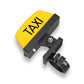 Yellow TAXI warning light bar with black bracket and screw mount for motorcycle