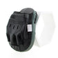 Black and green leather hand target with wrist strap and reinforced finger panel