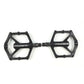 Pair of black aluminum bicycle pedals with connecting axle and PROMEND logos