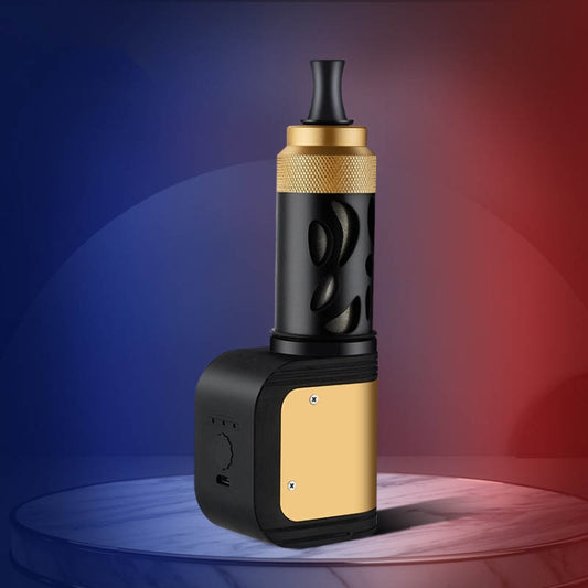 Gold and black portable car cigarette holder ashtray with built-in lighter top