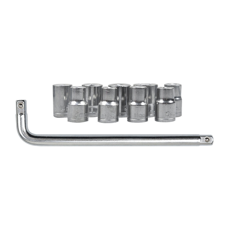 Chrome socket wrench set with U-shaped ratchet bar and 5 socket bits