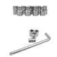 Chrome socket wrench set with U-shaped ratchet bar and 5 sockets