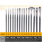 Numbered brush set showing liner, round, angle, flat, fan, and filbert shapes