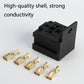 Black plastic 5-pin relay socket base with brass terminals, automotive relay connector set