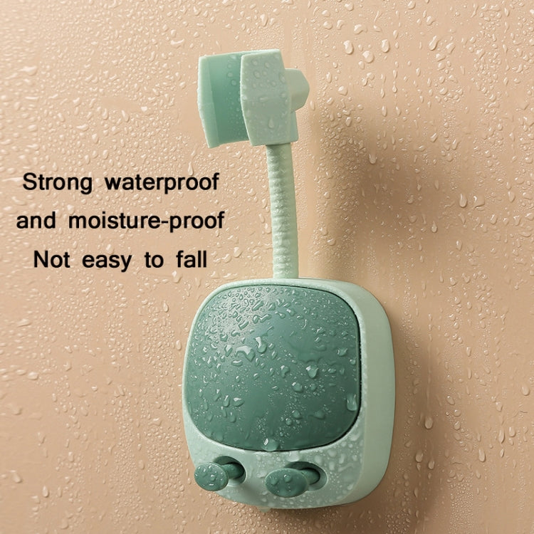 Mint green waterproof shower head bracket with telescopic mount, splash-resistant design