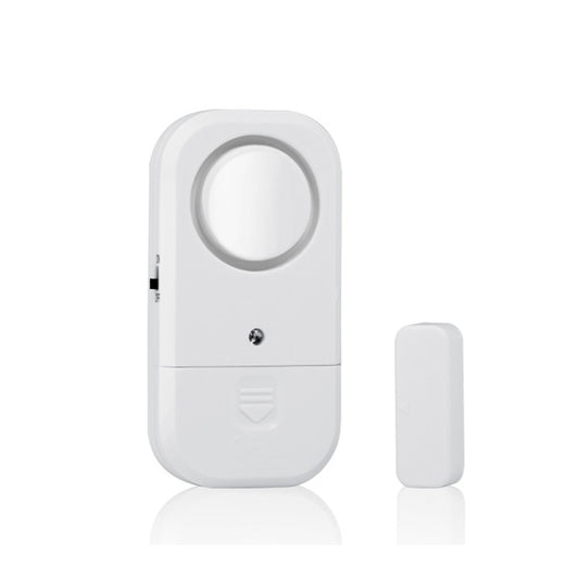 Wireless magnetic door/window alarm, white main unit with round sensor window