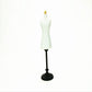 Mini white dress form mannequin with gold top and black stand base for 1:12 dolls