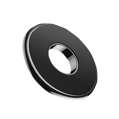 Round magnetic car phone holder base, black with silver outer ring