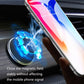 Round magnetic car phone holder with glowing magnet effect, black and silver