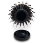 Black roller hair brush head with bristles and round storage cap