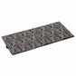 Black canvas pen roll bag with white leaf pattern, flat folded sleeve with carry tie cord