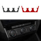 Pair of air conditioning control panel stickers, black and red carbon fiber with cutouts