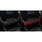 Air conditioning control panel stickers installed, black and red carbon fiber trim