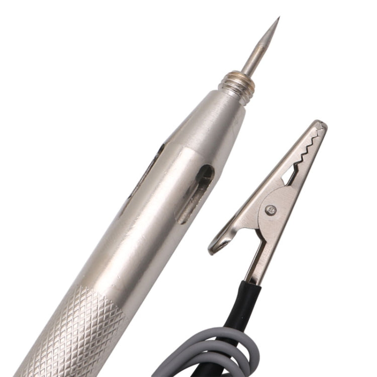 Motorcycle circuit tester pen probe with alligator clip and gray coiled cable