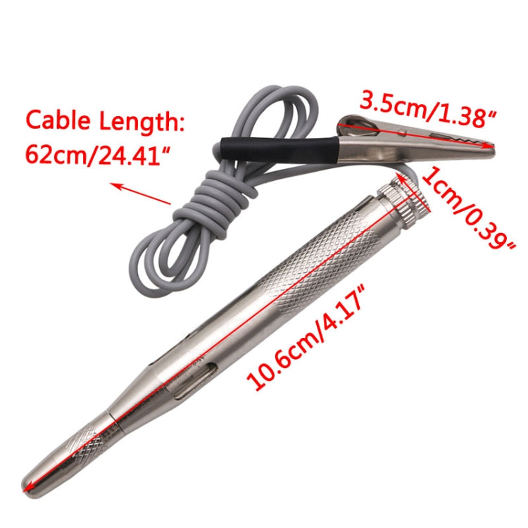 Motorcycle circuit tester with 62 cm cable and 14 cm probe, inline gauge body