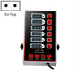 Multi-channel kitchen timer control panel with EU plug, red border, channel displays 1–6