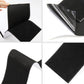 Black hook-and-loop fastener pads showing fold and adhesive backing peel-off